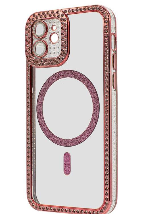 Iphone 12 Bling Mag Case Wholesale Rose Gold