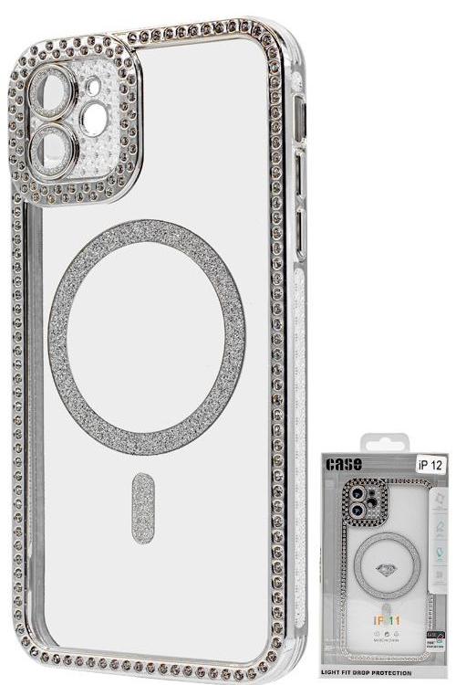 Iphone 12 Bling Mag Case Wholesale Silver