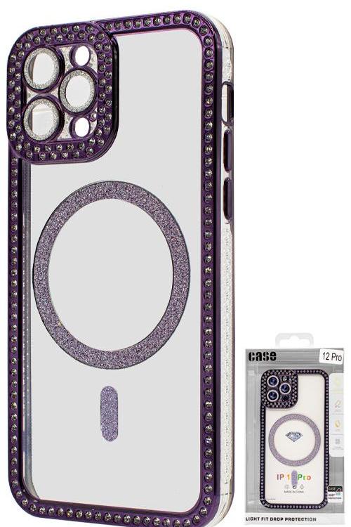 Iphone 12 Pro Bling Mag Case Wholesale Purple