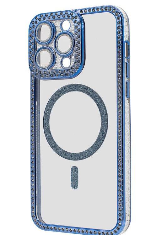 Iphone 12 ProMax Bling Mag Case Wholesale Blue