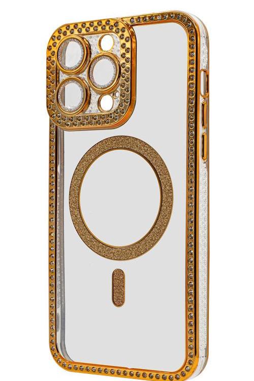 Iphone 12 ProMax Bling Mag Case Wholesale Gold