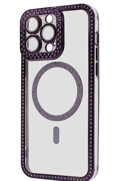 Iphone 12 ProMax Bling Mag Case Wholesale Purple