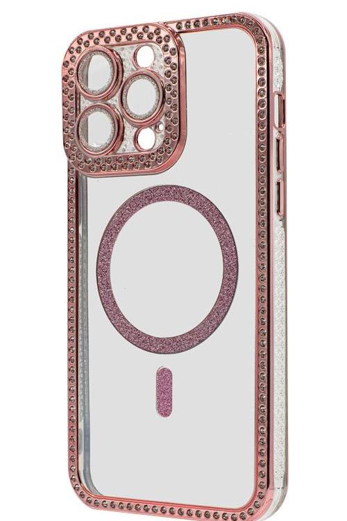 Iphone 12 ProMax Bling Mag Case Wholesale Rose Gold