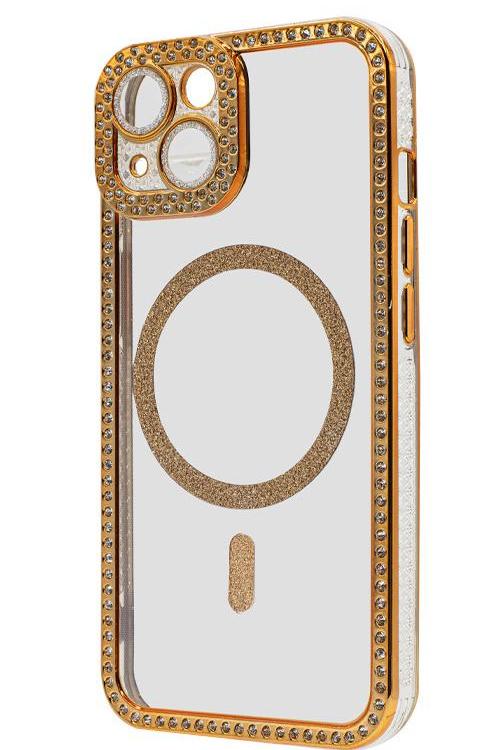 Iphone 13 Bling Mag Case Wholesale Gold