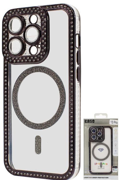 Iphone 13 Pro Bling Mag Case Wholesale Black