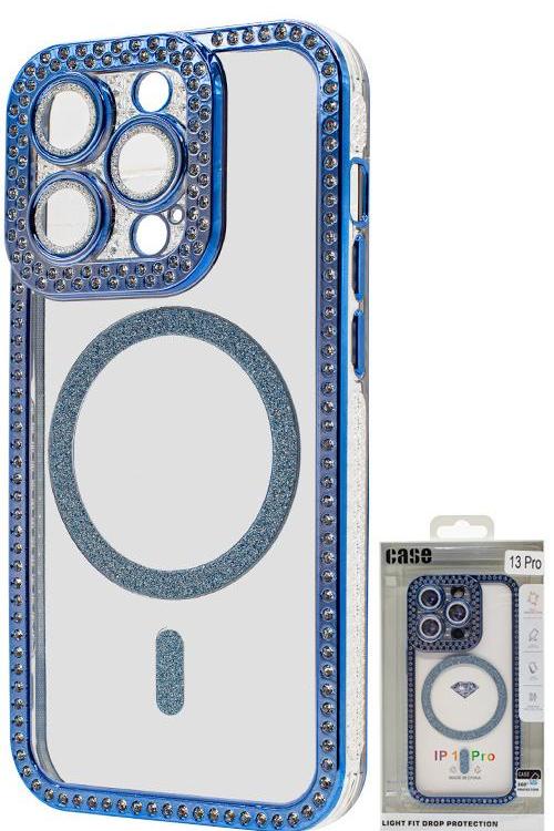 Iphone 13 Pro Bling Mag Case Wholesale Blue