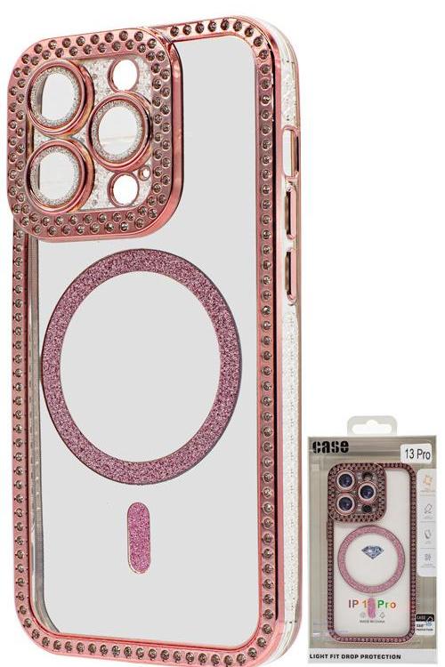 Iphone 13 Pro Bling Mag Case Wholesale Rose Gold