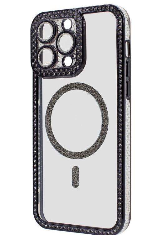 Iphone 13 Pro Max Bling Mag Case Wholesale Black