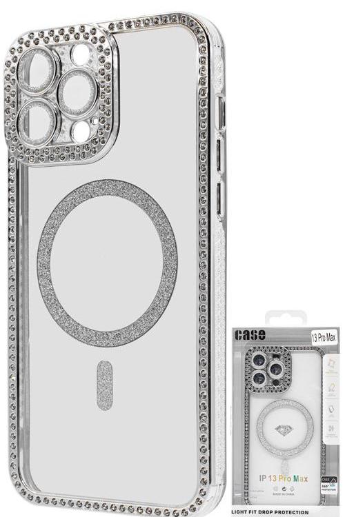 Iphone 13 Pro Max Bling Mag Case Wholesale Silver