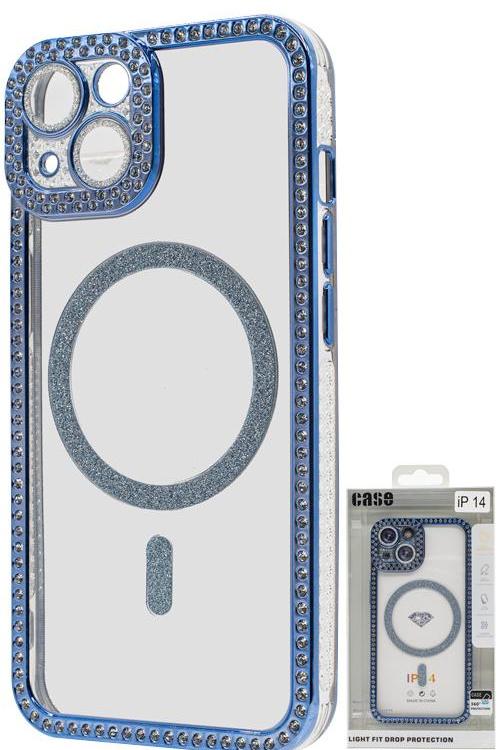 Iphone 14 Bling Mag Case Wholesale Blue