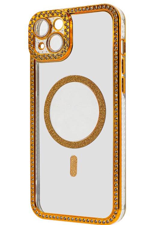 Iphone 14 Plus Bling Mag Case Wholesale Gold