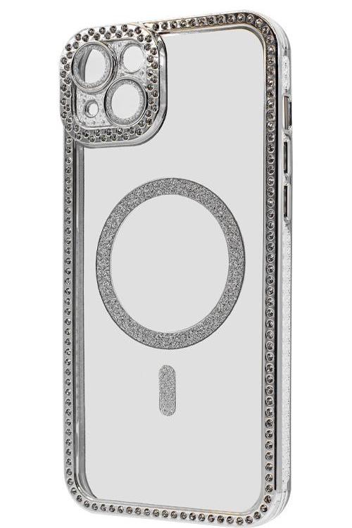 Iphone 14 Plus Bling Mag Case Wholesale Silver