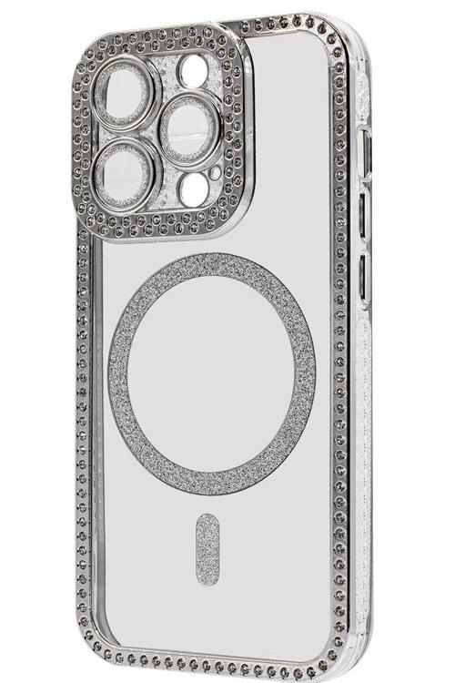 Iphone 14 Pro Bling Mag Case Wholesale Silver