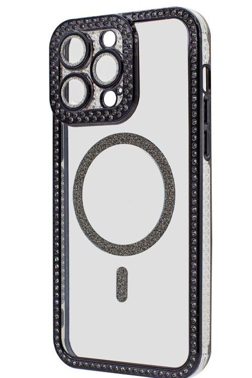 Iphone 14 Pro Max Bling Mag Case Wholesale Black