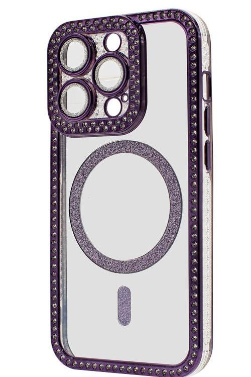 Iphone 15 Pro Bling Mag Case Wholesale Purple