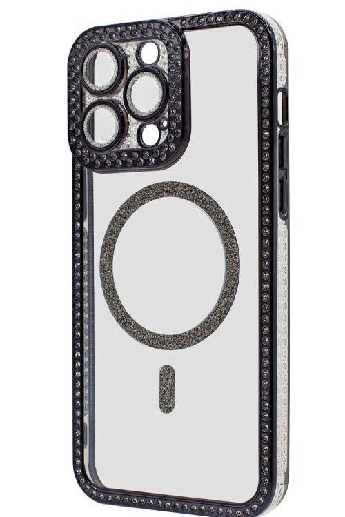 Iphone 15 Pro max Bling Mag Case Wholesale Black