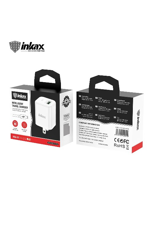 Inkax Single Port 2.1A Wall Plug And Iphone Cable HCA01IP