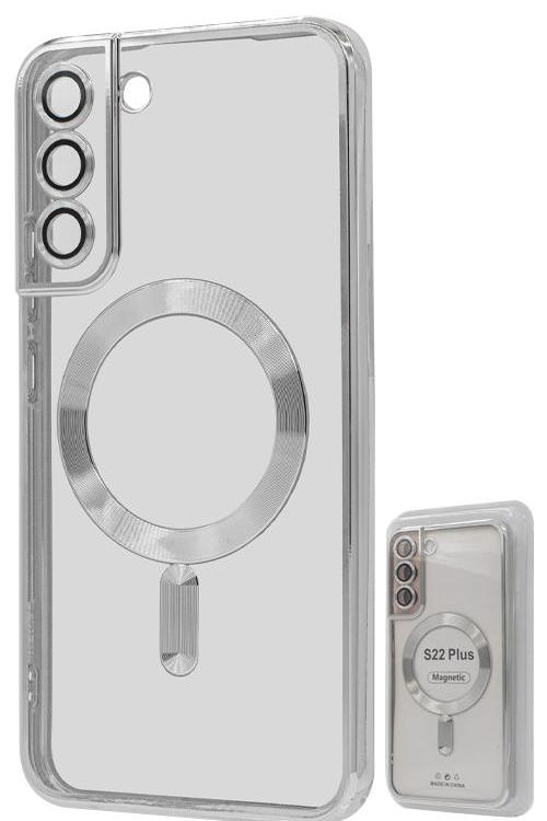 S22 Plus TPU Case With Metallic Magnet Wholesale Silver