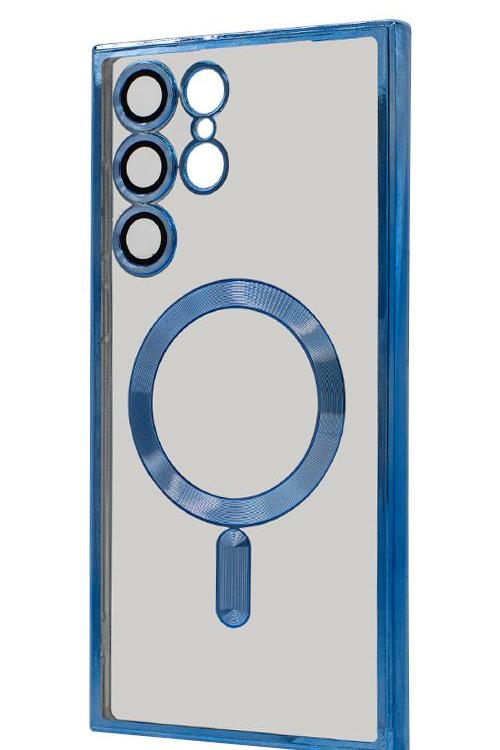 S22 Ultra TPU Case With Metallic Magnet Wholesale Blue