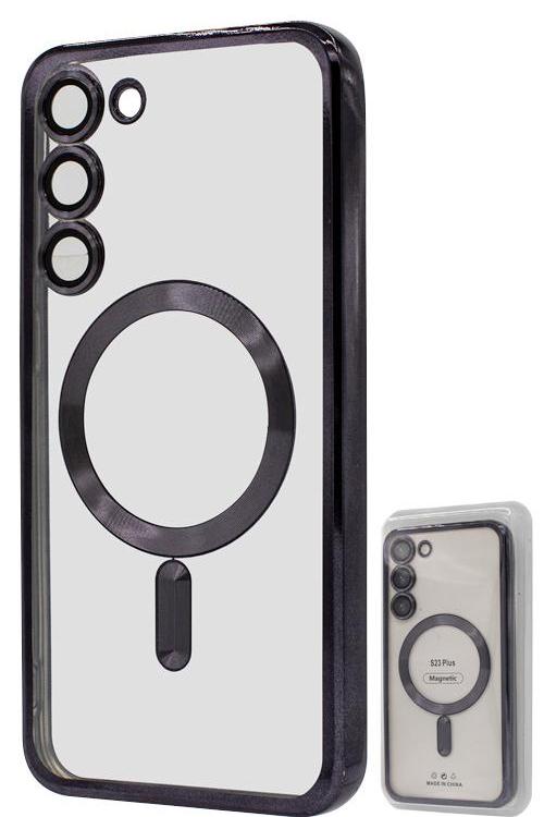 S23 Plus TPU Case With Metallic Magnet Wholesale Black