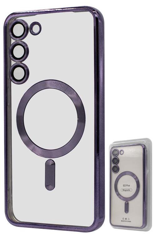 S23 Plus TPU Case With Metallic Magnet Wholesale Purple