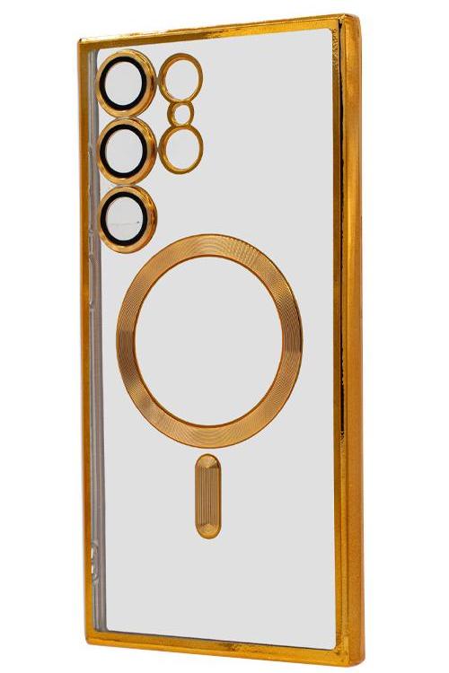 S23 Ultra TPU Case With Metallic Magnet Wholesale Gold