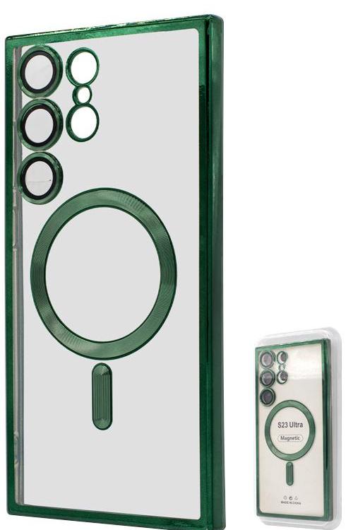 S23 Ultra TPU Case With Metallic Magnet Wholesale Green