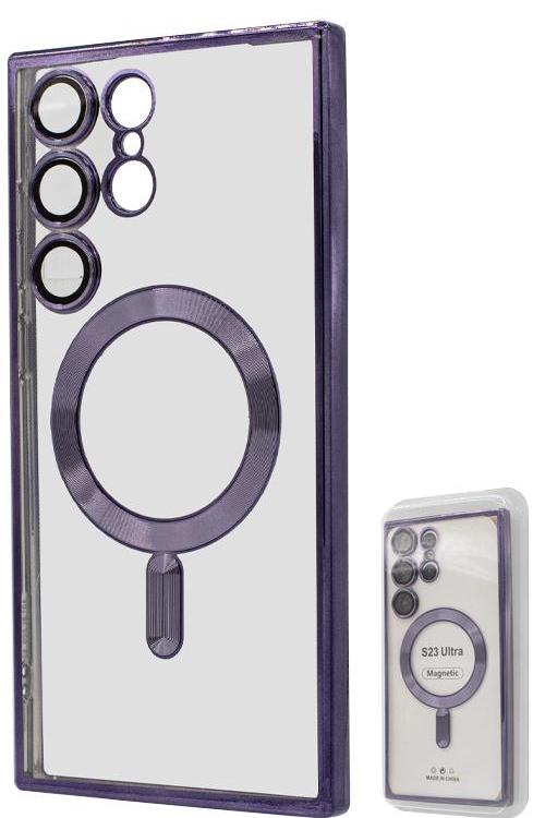 S23 Ultra TPU Case With Metallic Magnet Wholesale Purple