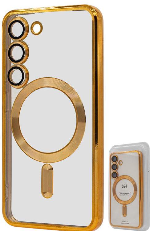 S24 TPU Case With Metallic Magnet Wholesale Gold