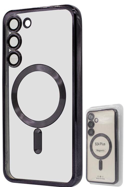 S24 Plus TPU Case With Metallic Magnet Wholesale Black