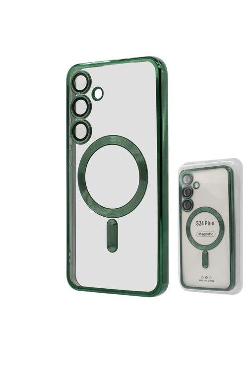 S24 Plus TPU Case With Metallic Magnet Wholesale Green