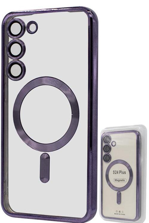 S24 Plus TPU Case With Metallic Magnet Wholesale Purple