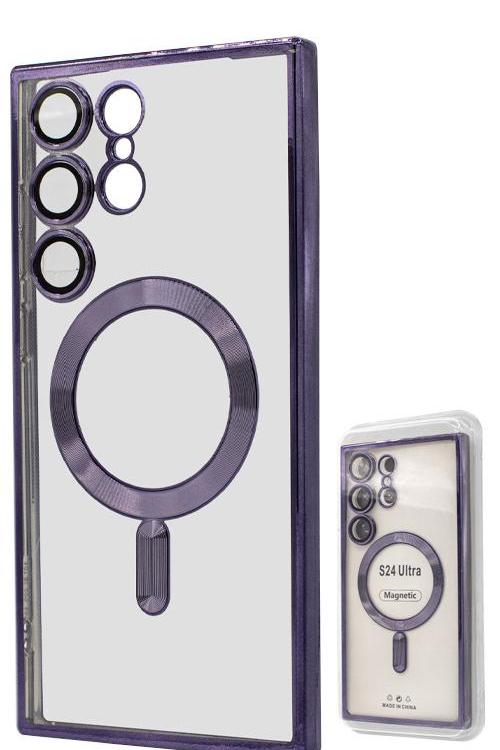 S24 Ultra TPU Case With Metallic Magnet Wholesale Purple