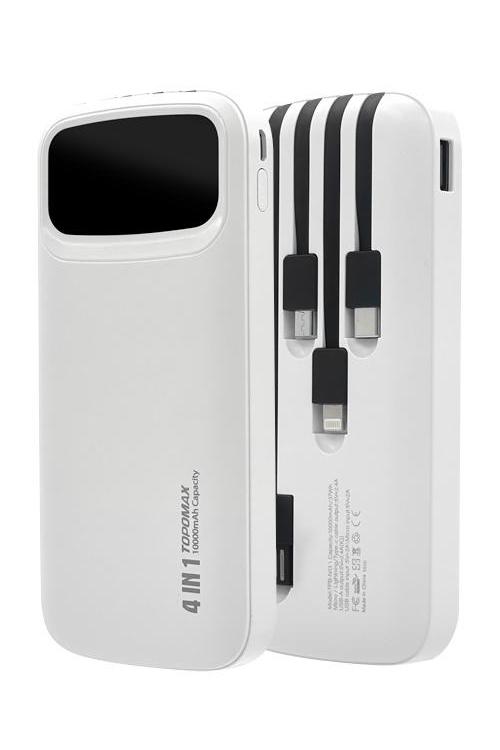 Topomax 10,000 mAh Four-in-One Power Bank TPBN13