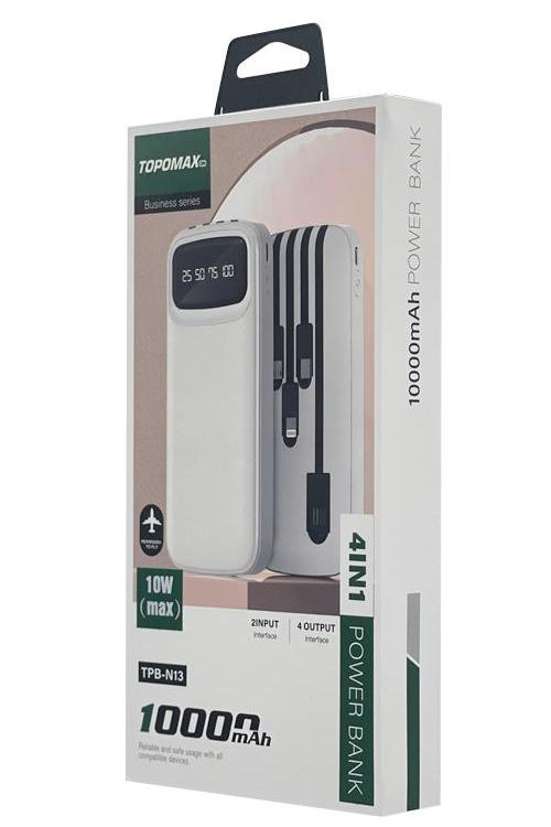 Topomax 10,000 mAh Four-in-One Power Bank TPBN13