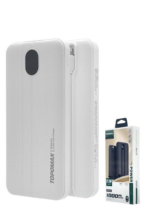 Topomax 10,000 mAh PD 20W Power Bank with Lightning and Type-C Cables TPBF01