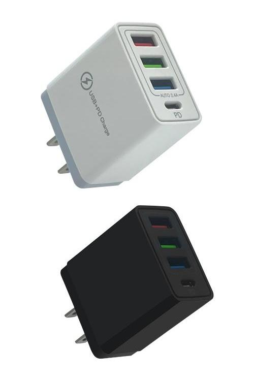 Wall Charger with 3 USB and 1 PD Port PD16