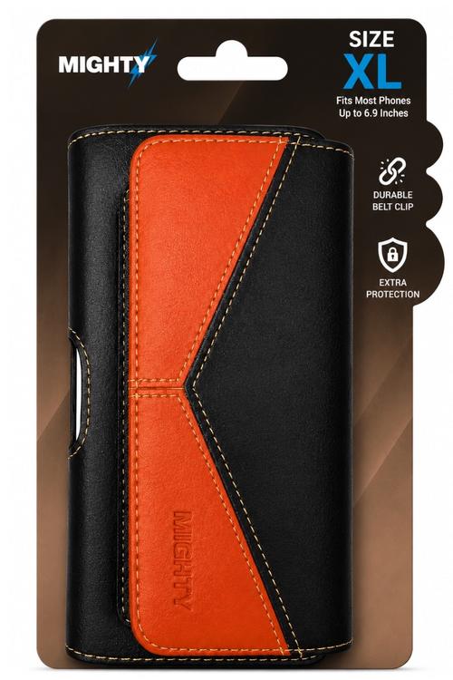 Mighty Universal Horizontal Leather Pouch Size XL Black and Brown PCH56
